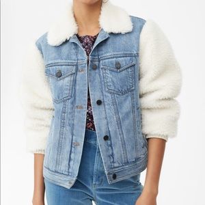 Rebecca Taylor LA VIE DENIM & FAUX FUR JACKET